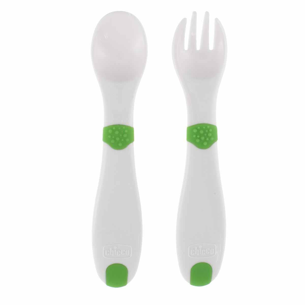 Chicco Conjunto Primeiros Talheres 12m+ Verde Chicco Conjunto Primeiros Talheres 12m+ Verde
