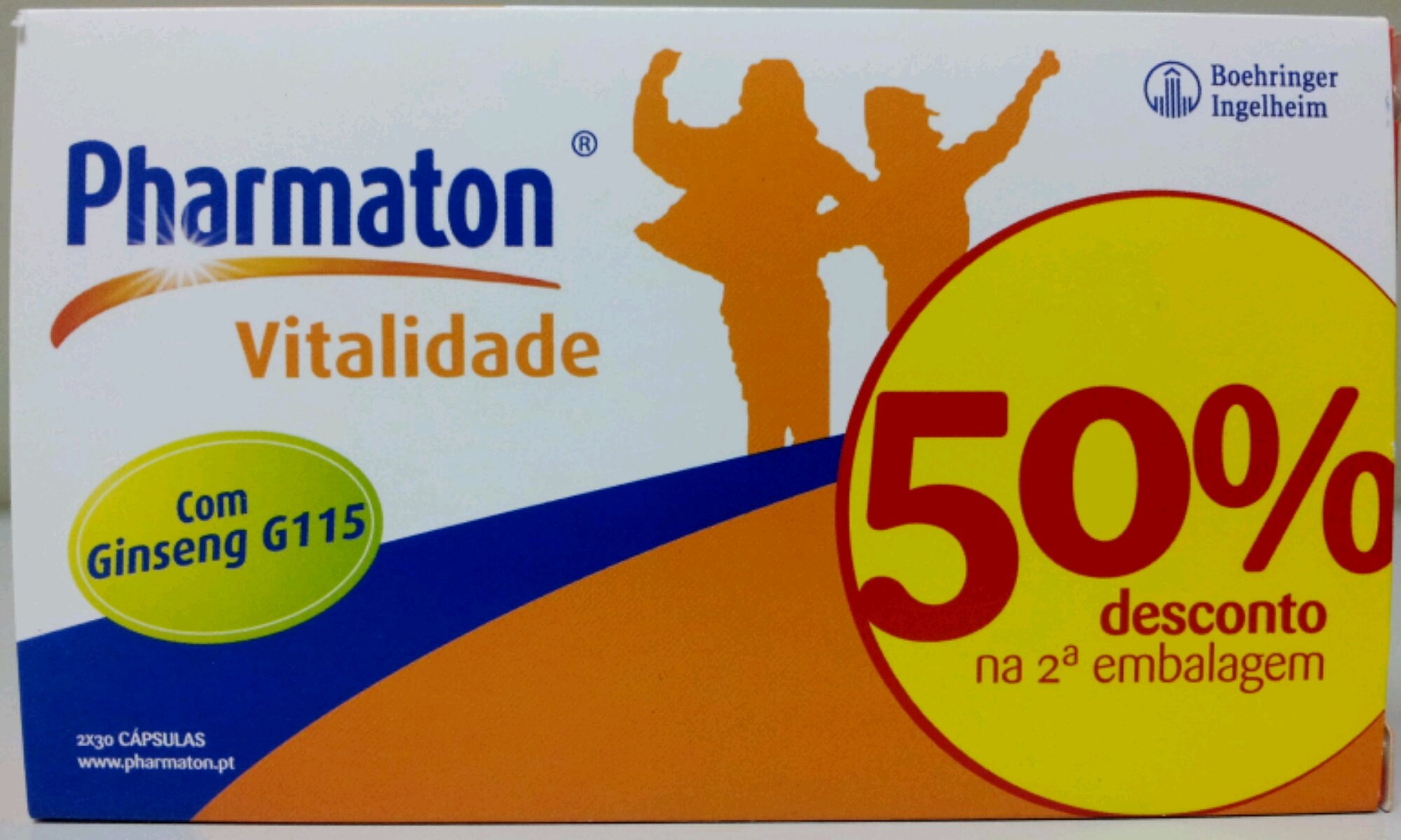 Pharmaton Vitalidade Cápsulas x 30 x 2 + 50% Desconto Pharmaton Vitalidade Cápsulas x 30 x 2 + 50% Desconto