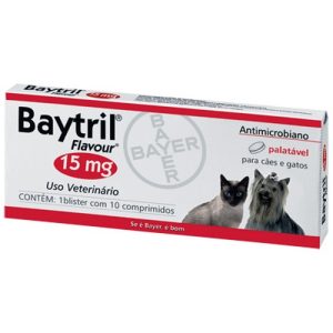 Baytril Palatável Comprimidos Cão e Gato 15 mg x 10 - 3 Kg