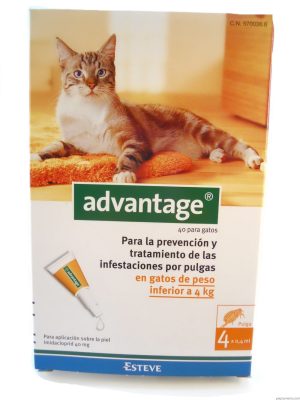 Advantage Gato Solução Unção Menos 4 Kg 0,4 ml x 4
